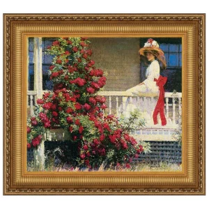 The Crimson Rambler Framed Canvas Replica Painting: Small