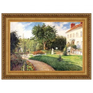 Garden of Les Mathurins at Pontoise Framed Canvas Replica Painting: Grande