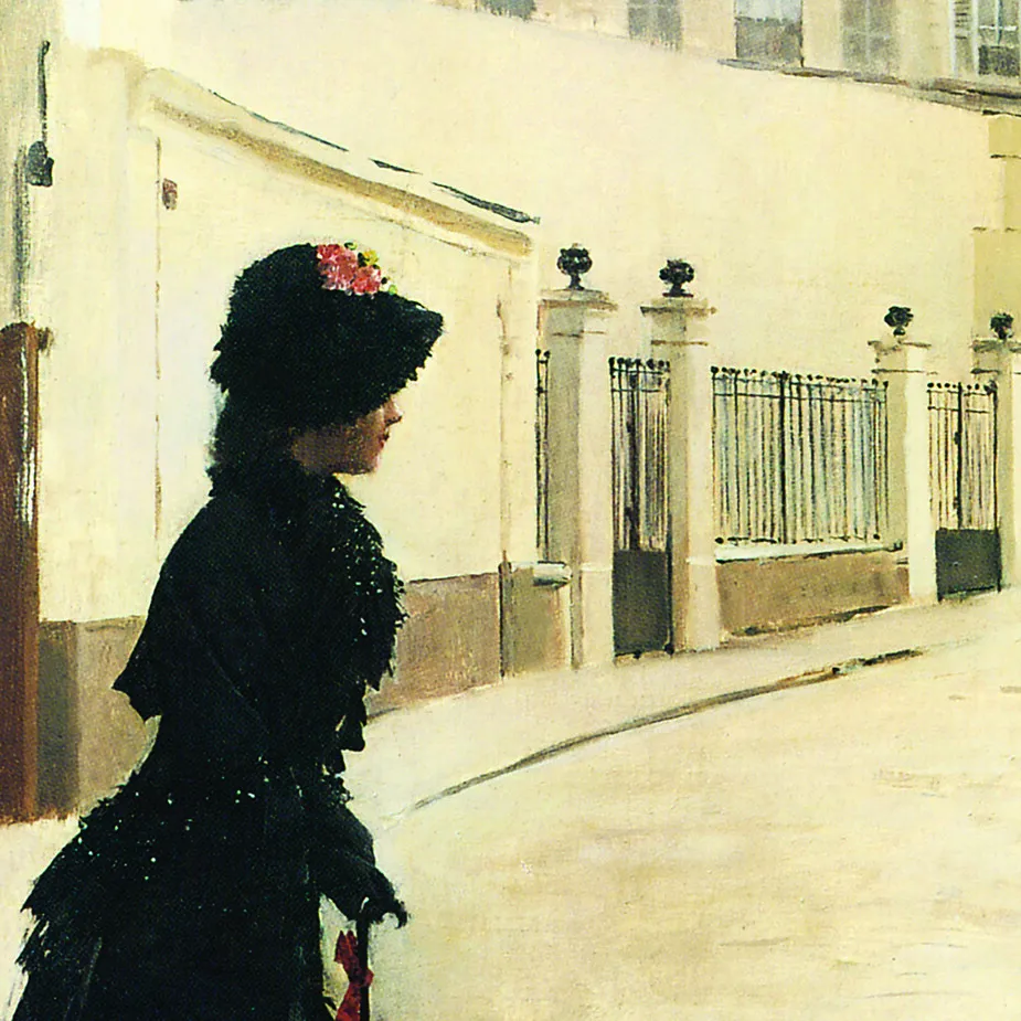 Waiting Paris Rue de Chateaubriand Framed Canvas Replica Painting: Medium