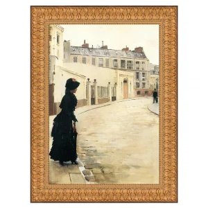 Waiting Paris Rue de Chateaubriand Framed Canvas Replica Painting: Grande