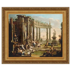 Bacchanale Framed Canvas Replica Painting: Large