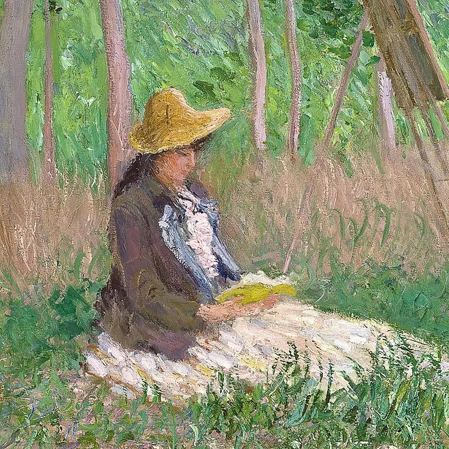 Woods at Giverny, Hoschede Sisters Framed Canvas Replica Painting: Medium