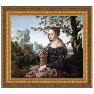 Mary Magdalene Framed Canvas Replica Painting: Medium