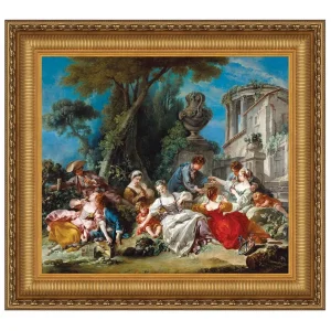 The Bird Catchers Framed Canvas Replica Painting: Grande