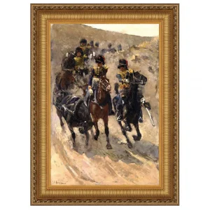 The Yellow Riders Framed Canvas Replica Painting: Large