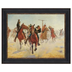 Breaking Through the Line Framed Canvas Replica Painting: Medium