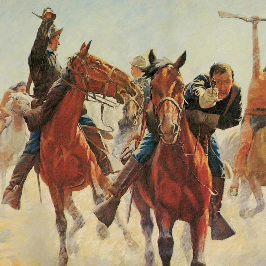 Breaking Through the Line Framed Canvas Replica Painting: Grande
