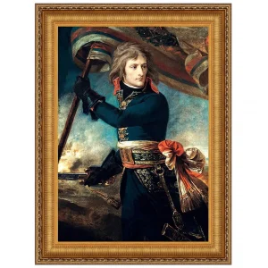 General Bonaparte on the Bridge at Arcole Framed Canvas Replica Painting: Medium