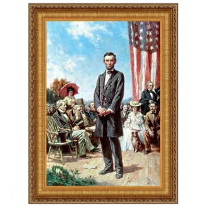 The Gettysburg Address of 1863: Framed Canvas Replica Painting: Grande