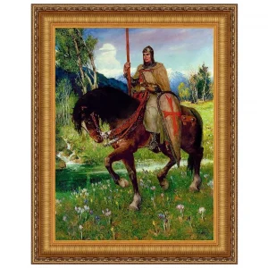 Parsifal in Quest of the Holy Grail Framed Canvas Replica Painting: Large