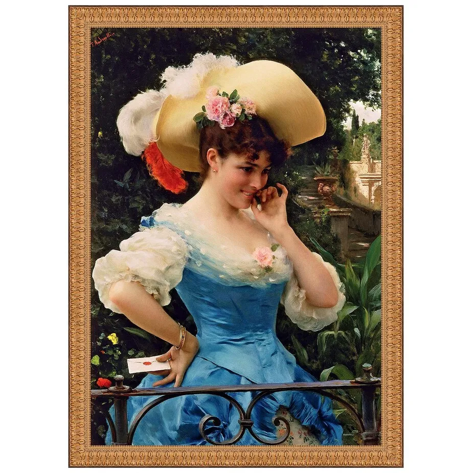 The Love Letter Framed Canvas Replica Painting: Large