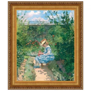 Jeanne in the Garden, Pontoise Framed Canvas Replica Painting: Medium