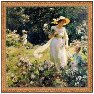 Among the Laurel Blossoms Framed Canvas Replica Painting: Grande