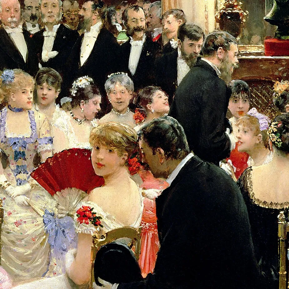 The Soiree Framed Canvas Replica Painting: Grande