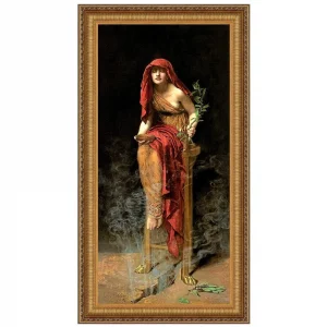 The Priestess of Delphi Framed Canvas Replica Painting: Medium