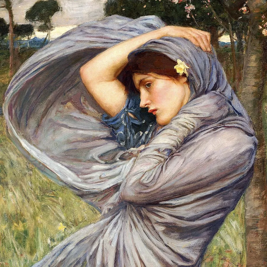 Boreas, North Wind Maiden Framed Canvas Replica Painting: Large