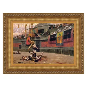 Thumbs Down (Pollice Verso) Framed Canvas Replica Painting: Medium