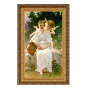 Whisperings of Love Framed Canvas Replica Painting: Small