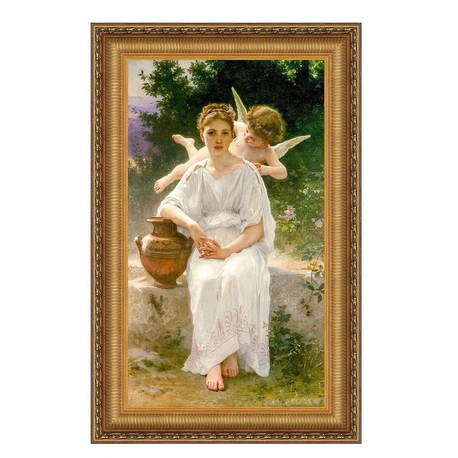 Whisperings of Love Framed Canvas Replica Painting: Large