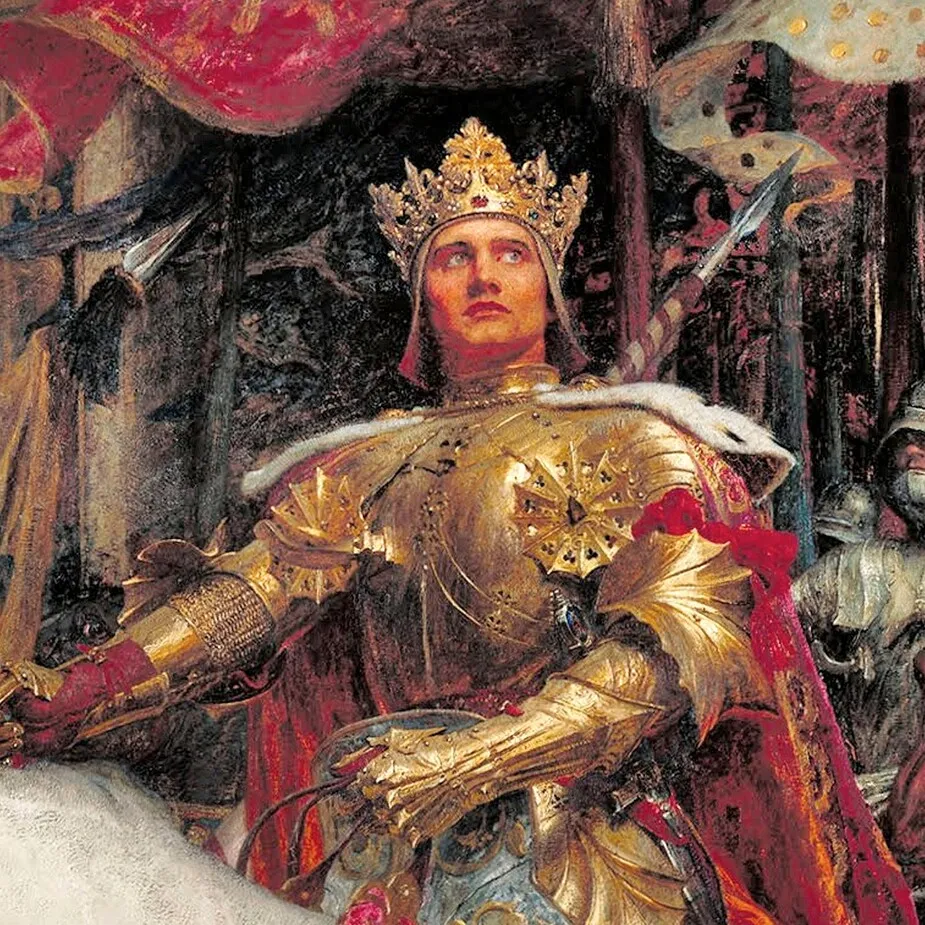 The Two Crowns Framed Canvas Replica Painting: Grande
