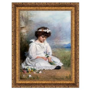 Little Speedwell's Darling Blue Framed Canvas Replica Painting: Grande