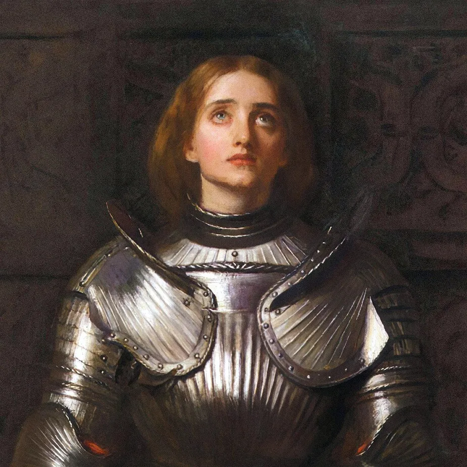 Joan of Arc Framed Canvas Replica Painting: Large
