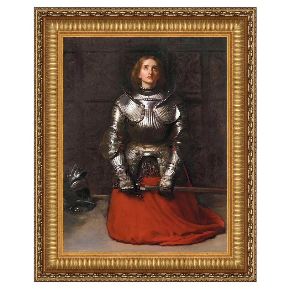 Joan of Arc Framed Canvas Replica Painting: Grande