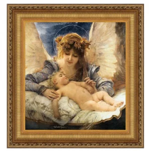 The Guardian Angel Framed Canvas Replica Painting: Small