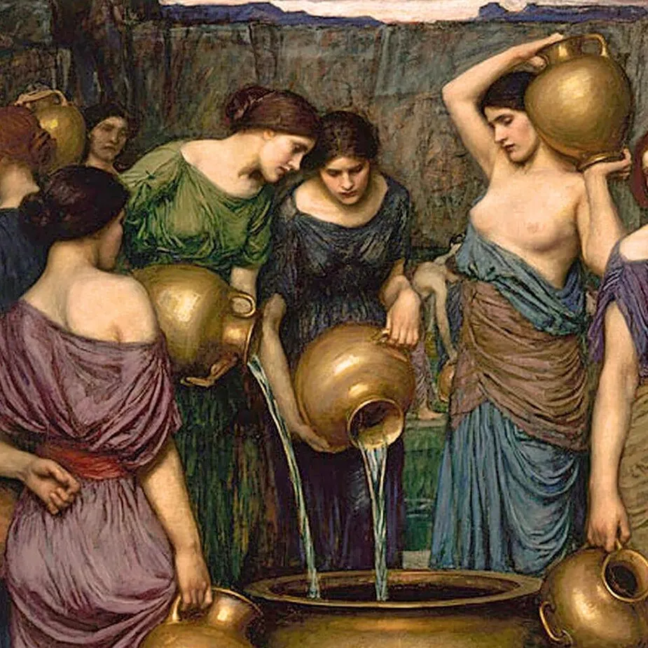 The Danaides Framed Canvas Replica Painting: Large