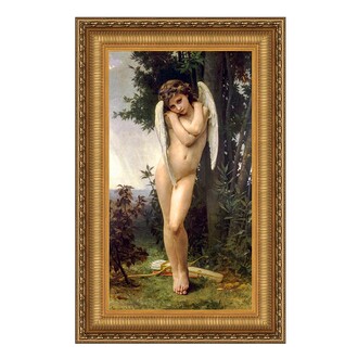 L'amour Mouille Cupid Framed Canvas Replica Painting: Grande