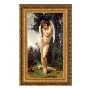 L'amour Mouille Cupid Framed Canvas Replica Painting: Grande