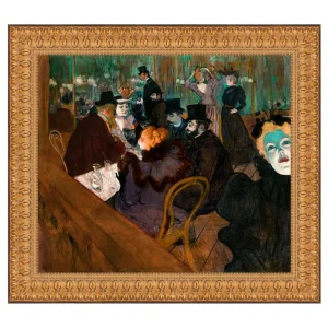 At the Moulin Rouge Framed Canvas Replica Painting: Small