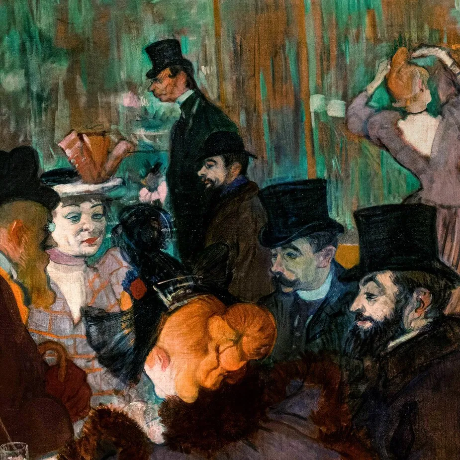 At the Moulin Rouge Framed Canvas Replica Painting: Medium