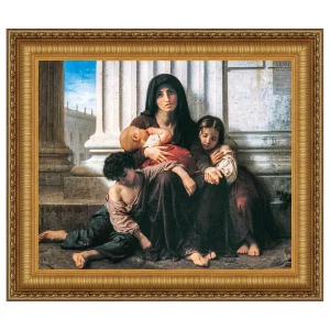 Charity (The Indigent Family) Framed Canvas Replica Painting: Grande