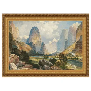 Valley of Babbling Waters Utah Framed Canvas Replica Painting: Grande