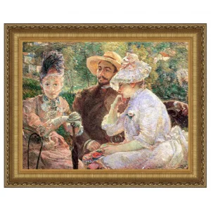 On The Terrace at Sevres Framed Canvas Replica Painting: Medium