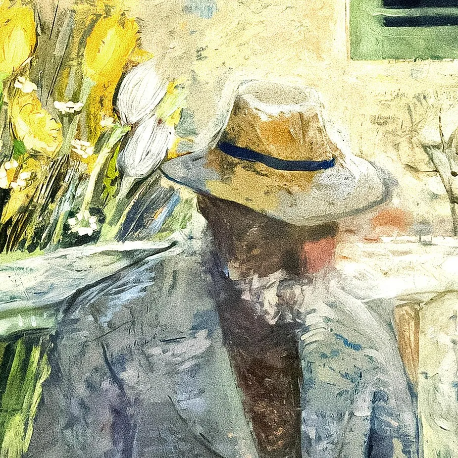 The Old Gardener Framed Canvas Replica Painting: Large
