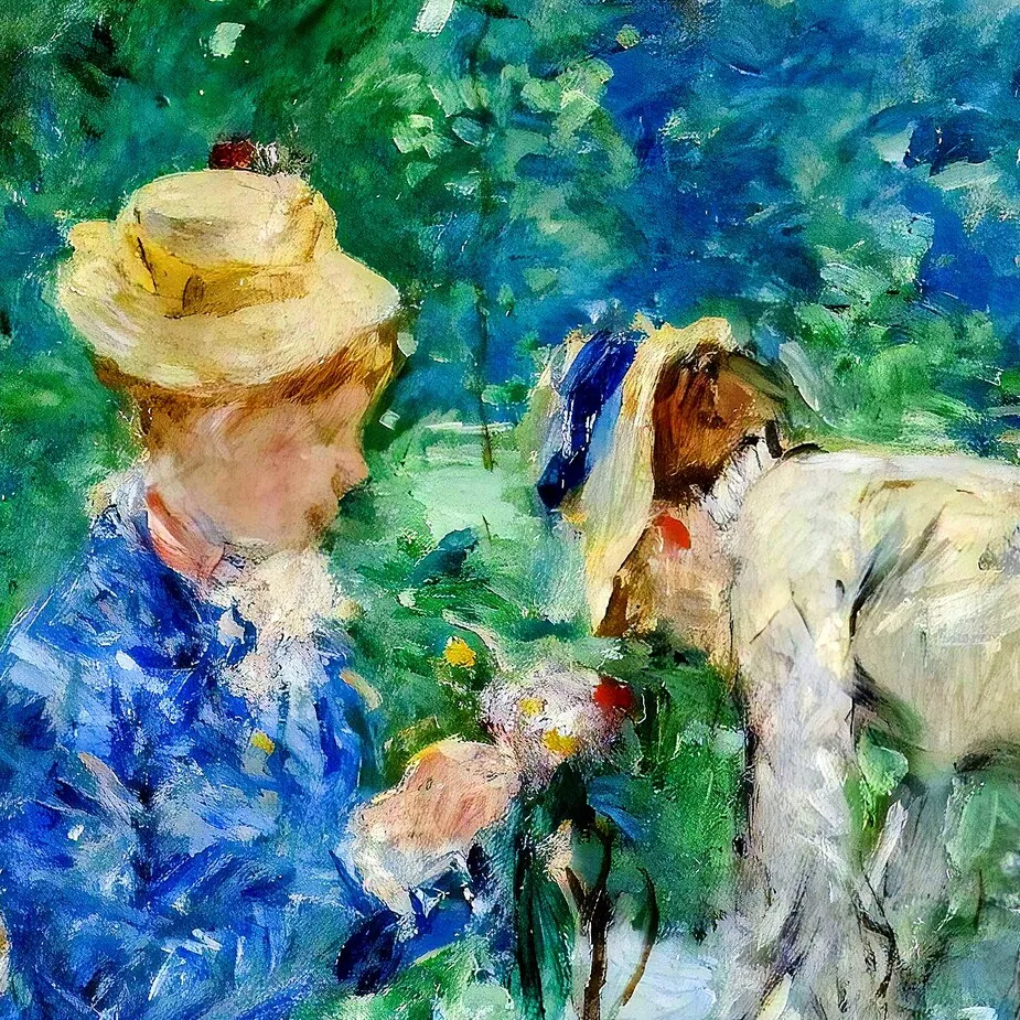 In the Bois de Boulogne Framed Canvas Replica Painting: Large