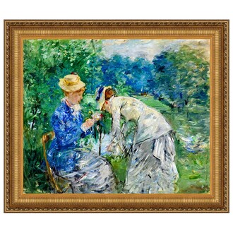 In the Bois de Boulogne Framed Canvas Replica Painting: Large