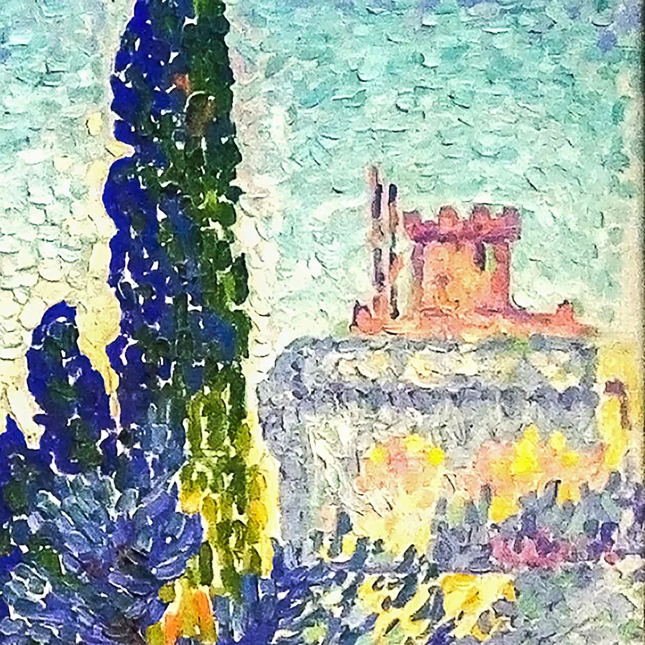 Cypresses at Cagnes Framed Canvas Replica Painting: Large