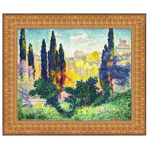 Cypresses at Cagnes Framed Canvas Replica Painting: Large