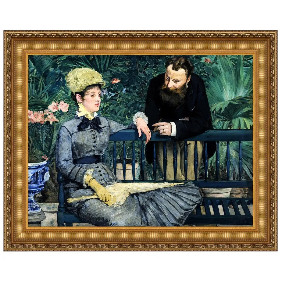 In the Conservatory Framed Canvas Replica Painting: Small