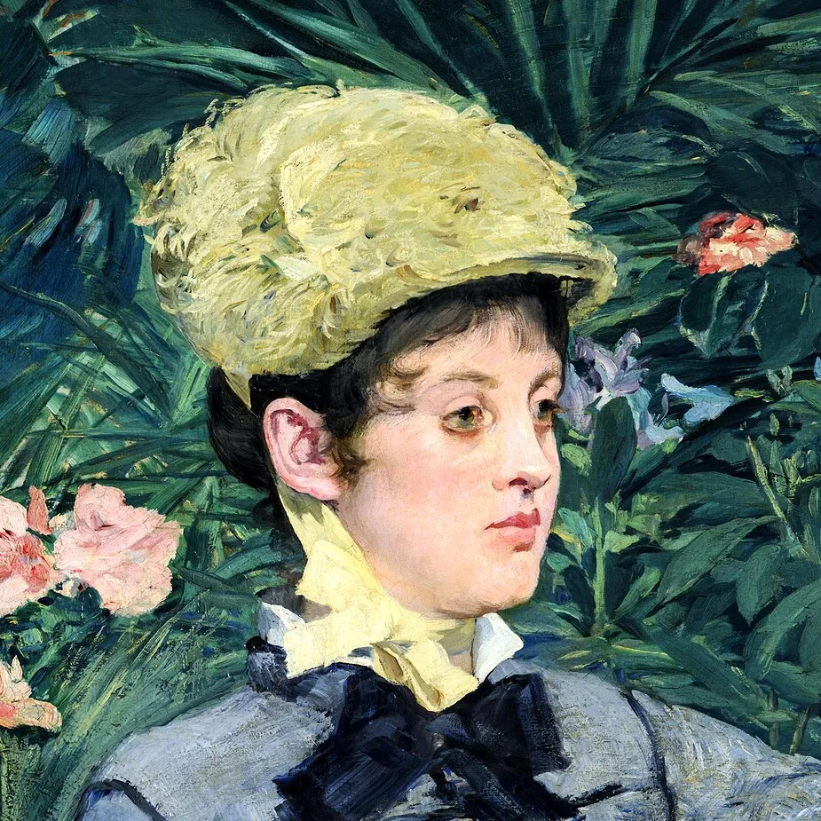 In the Conservatory Framed Canvas Replica Painting: Medium