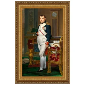 Emperor Napoleon in His Study Framed Canvas Replica Painting: Large