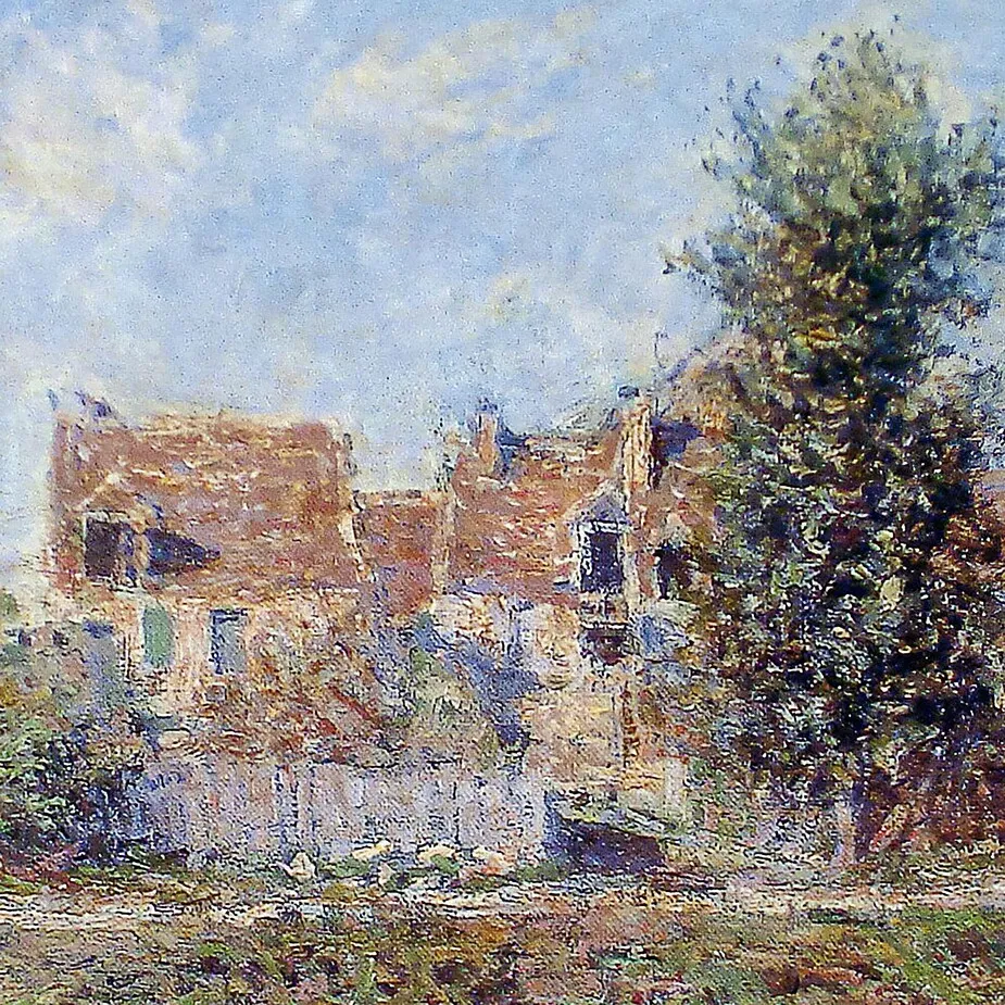 La Berge De La Seine Framed Canvas Replica Painting: Large
