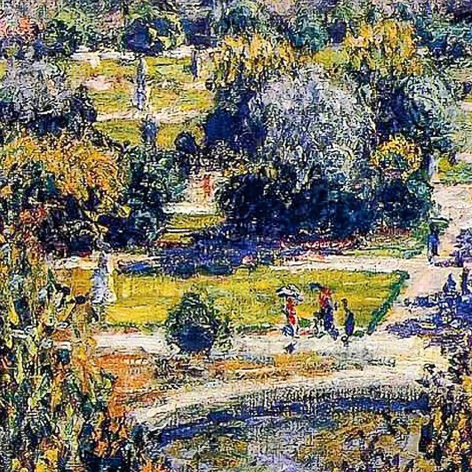 View of the Tuileries Garden Framed Canvas Replica Painting: Large