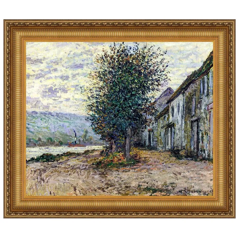 Banks of the Seine Framed Canvas Replica Painting: Medium
