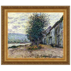 Banks of the Seine Framed Canvas Replica Painting: Large