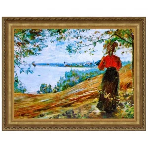 Bay of Gdansk near Sopot Framed Canvas Replica Painting: Medium