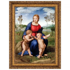 Madonna of the Goldfinch Framed Canvas Replica Painting: Small